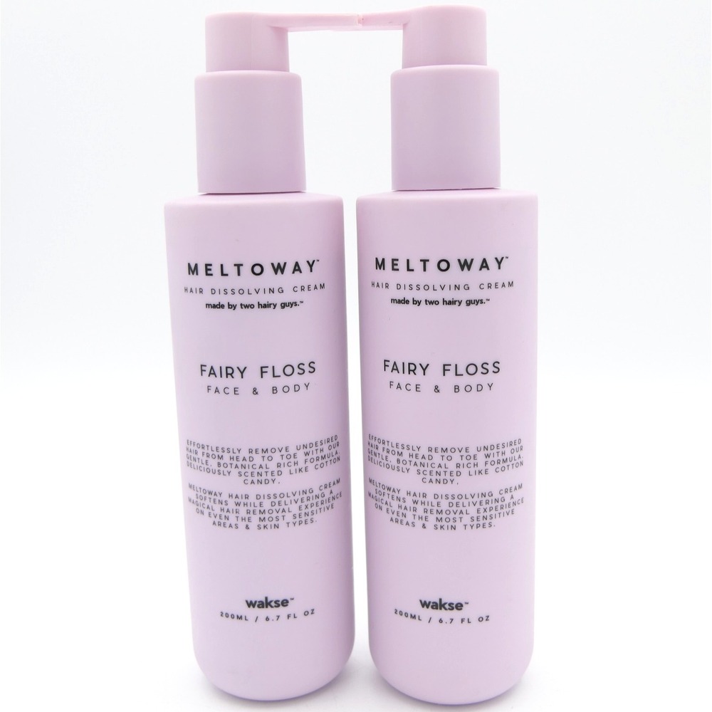 Wakse Meltoway Hair Dissolving Cream Fairy Floss Face & Body - 2 Pack 6.7 oz Ea